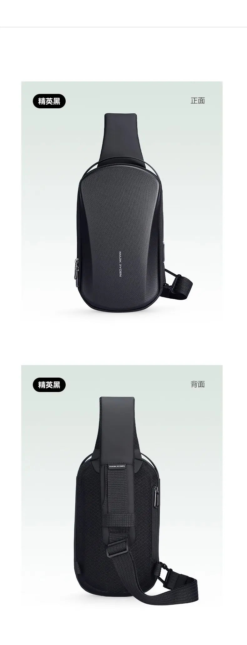 Multifunction USB Crossbody Bag for Men | TPU Waterproof Travel Sling Messenger Pack | Large Capacity Anti-Theft Chest Bag Luxegan