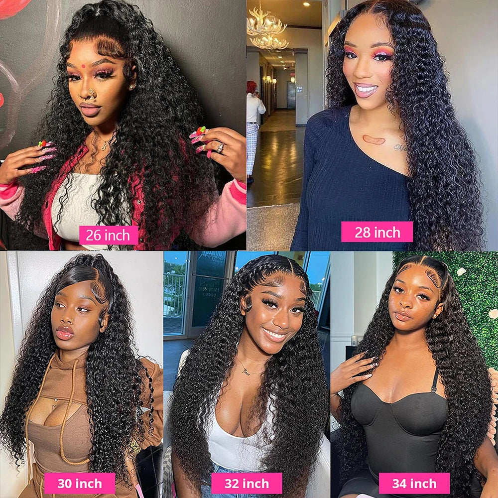 High Density 400 Density 13x4/13x6 HD Lace Frontal Wig Preplucked Kinky Curly Transparent Lace Frontal Human Hair Wigs HOTBABE