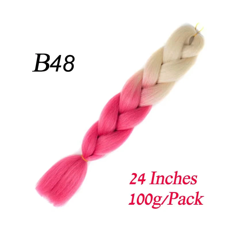 Lihui 24 Inch Pre-Stretched Synthetic Braiding Hair – Kanekalon Jumbo Braid | 100g | 100+ Ombre Colors
