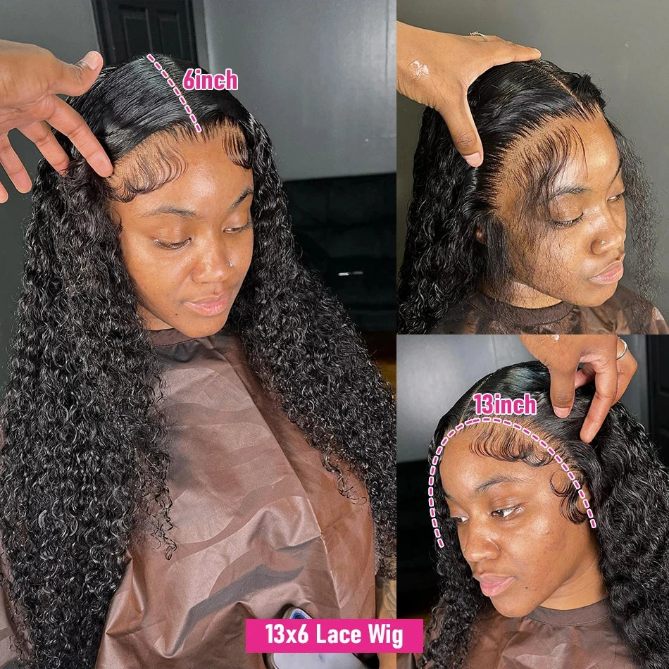 Brazilian Water Wave HD Lace Frontal Wig | Sophisticated 13x6 Human Hair Deep Wave Silhouette | Elegant "13x4 Lace Frontal" Closure | "Dignified" Remy Hair for Radiant Versatile Styling Luxegan