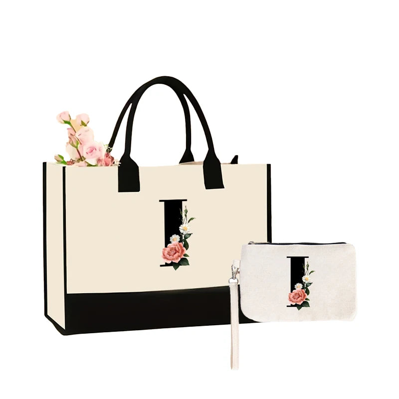 Pattern Printed Canvas Shoulder Bag | Large Capacity Combination Handbag & Storage Bag | Foldable, Reusable, & Eco-Friendly Unisex Casual Tote Luxegan