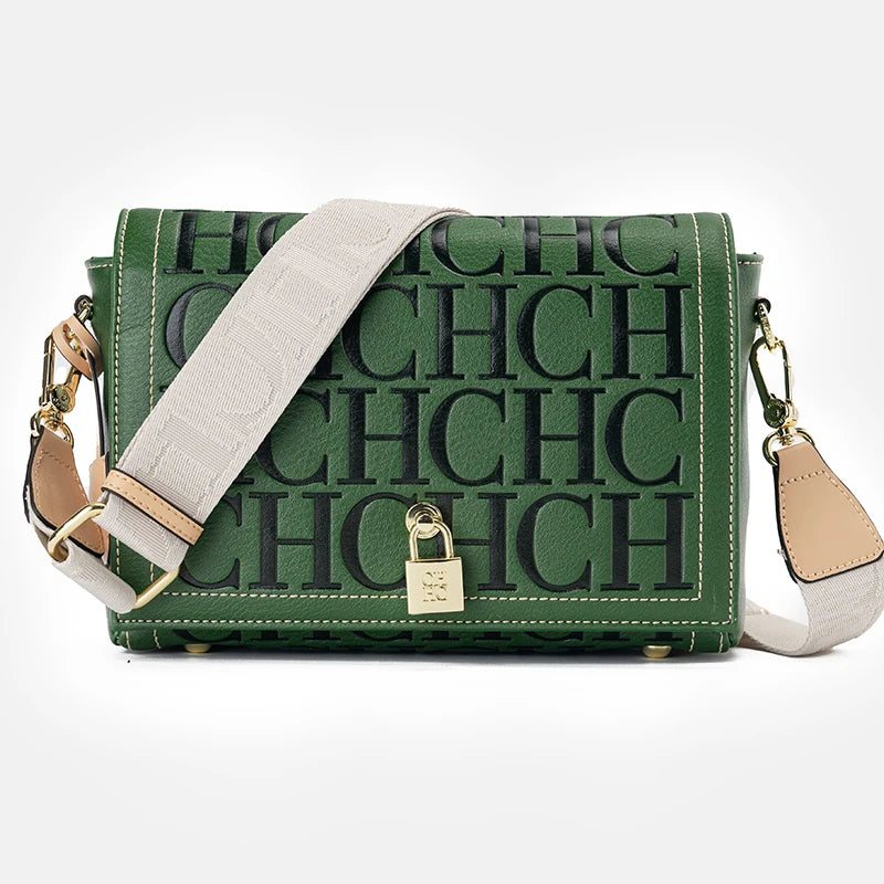 Elegant Letter Print Crossbody Bag | Niche Designer Satchel