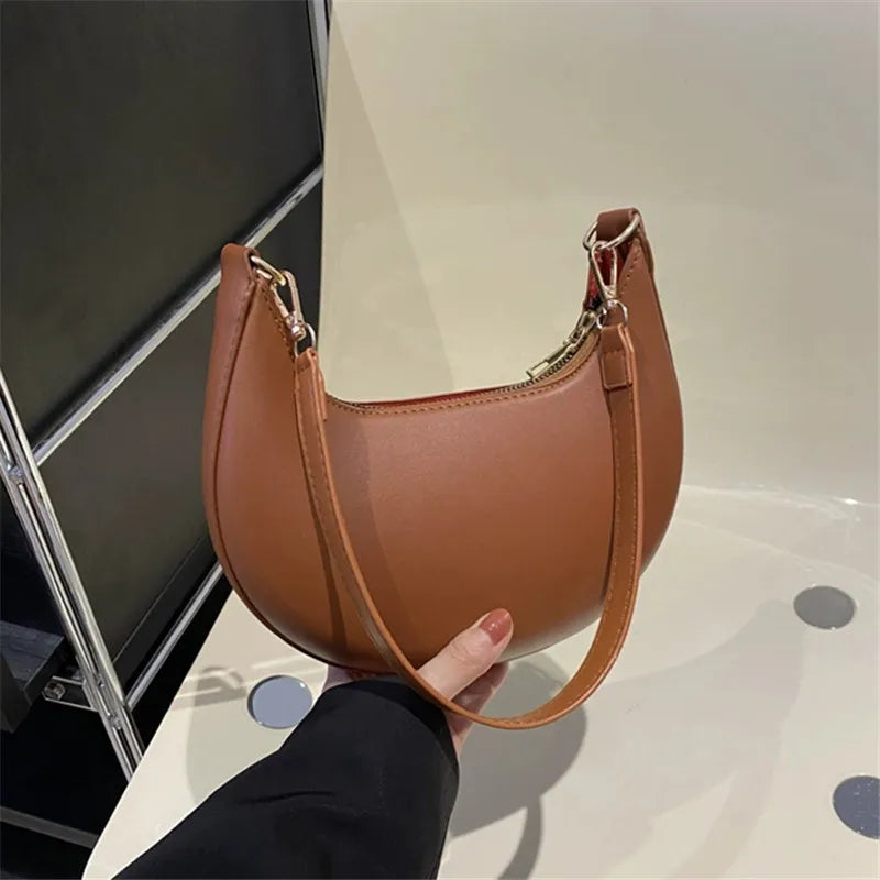 New Fashionable High-End Moon-Shaped Baseball Bag | Luxury Women's Single Shoulder Bag (Sequined Vintage Handbag) Luxegan
