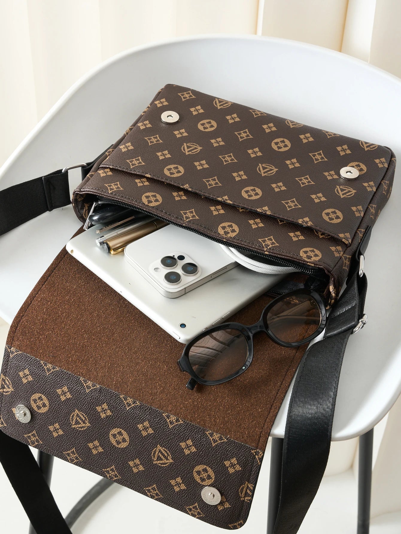Men’s Casual Business Crossbody Bag | Sophisticated Easy-Flap Commuter Messenger | Lightweight - view 4