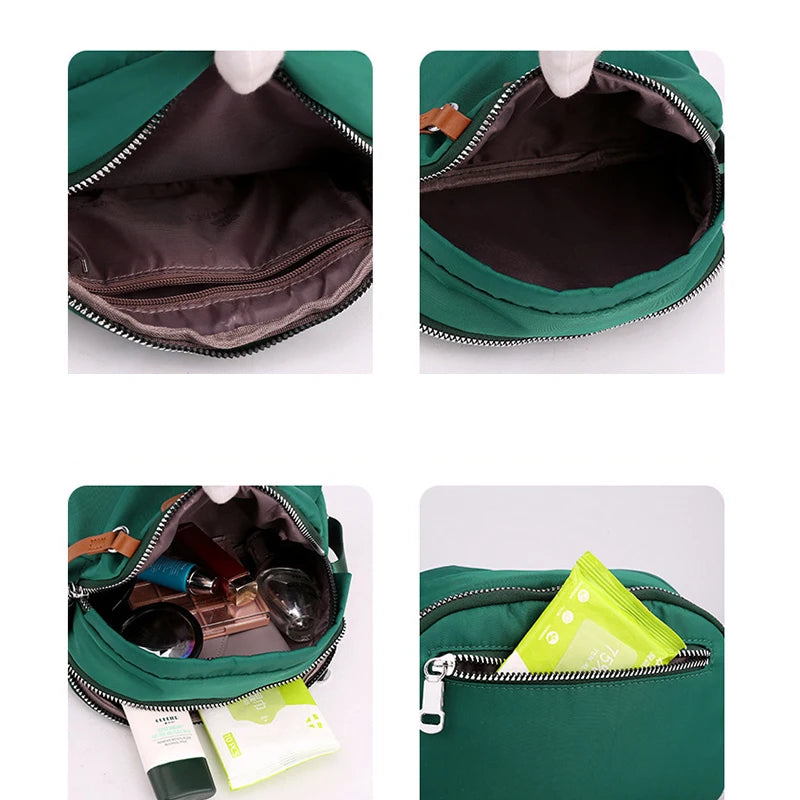 Waterproof Nylon Shell Bag | Casual Solid Color Messenger Purse Luxegan