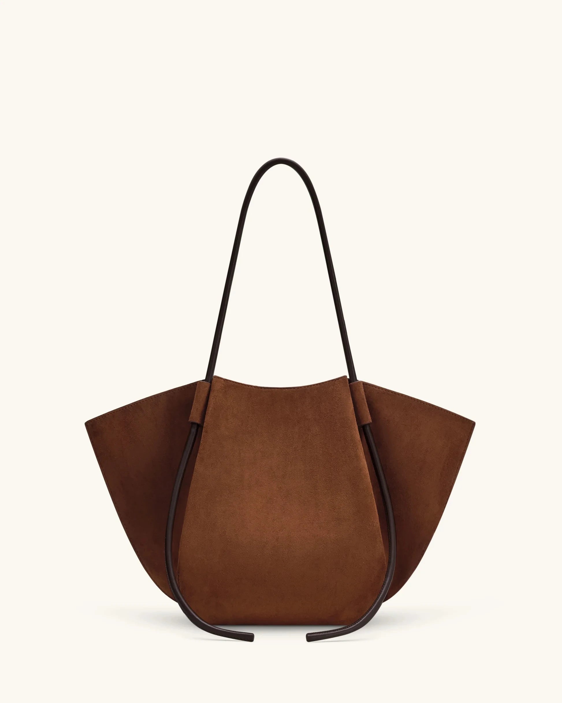 Architectural Wing Design Faux Suede Casual Tote | Sophisticated "Convertible Silhouette" | Premium Soft PU Leather Handheld & Shoulder Bag for Women | Famous Brand Commute Essential for Spacious Everyday Elegance Luxegan