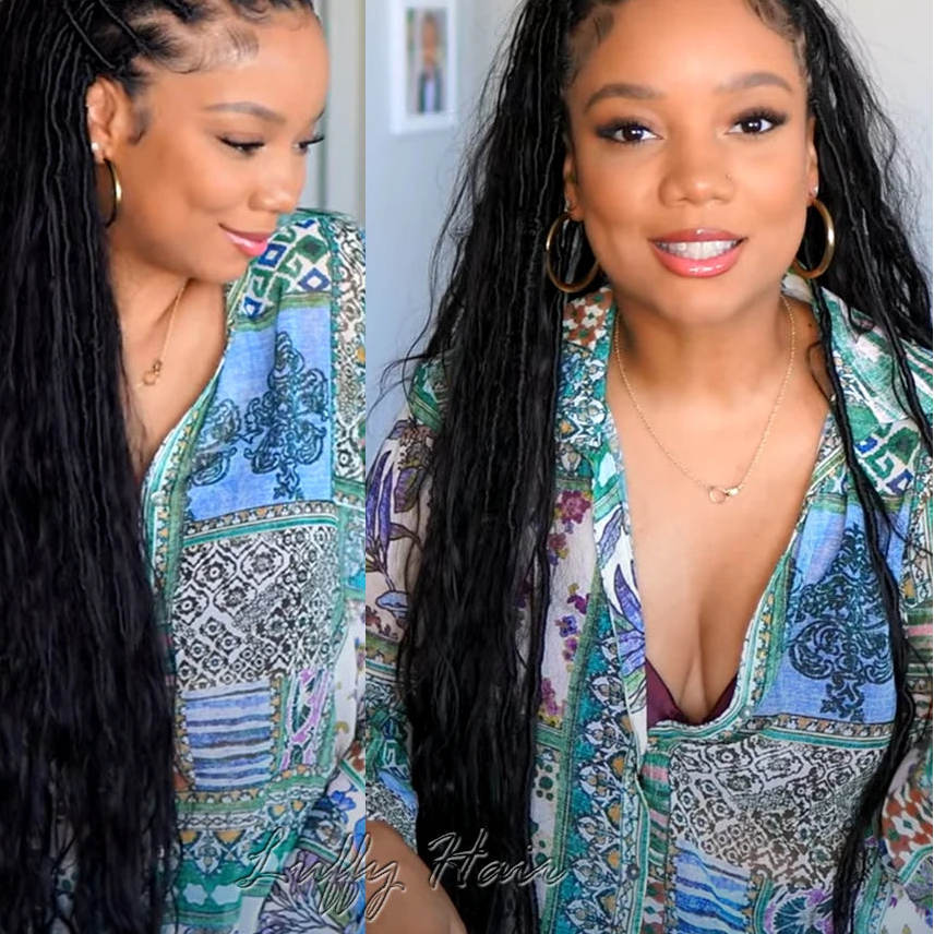 Pre-Looped Crochet Boho Locs | Human Hair Blend Body Wave | Luxegan Luxegan