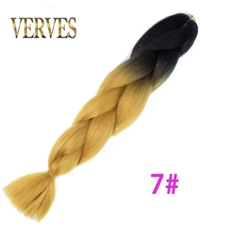 Synthetic Jumbo Braid Kanekalon Braiding Hair 24in | Ombre & Solid Colors | 100g