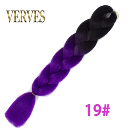 Synthetic Jumbo Braid Kanekalon Braiding Hair 24in | Ombre & Solid Colors | 100g