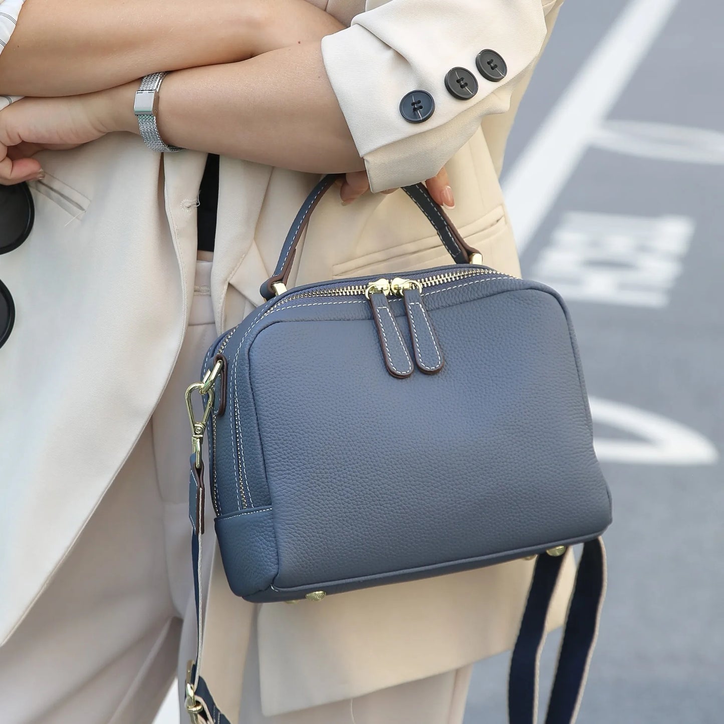 Genuine Leather Cowhide Women's Handbag | Luxury Design Crossbody & Small Square Bag Luxegan