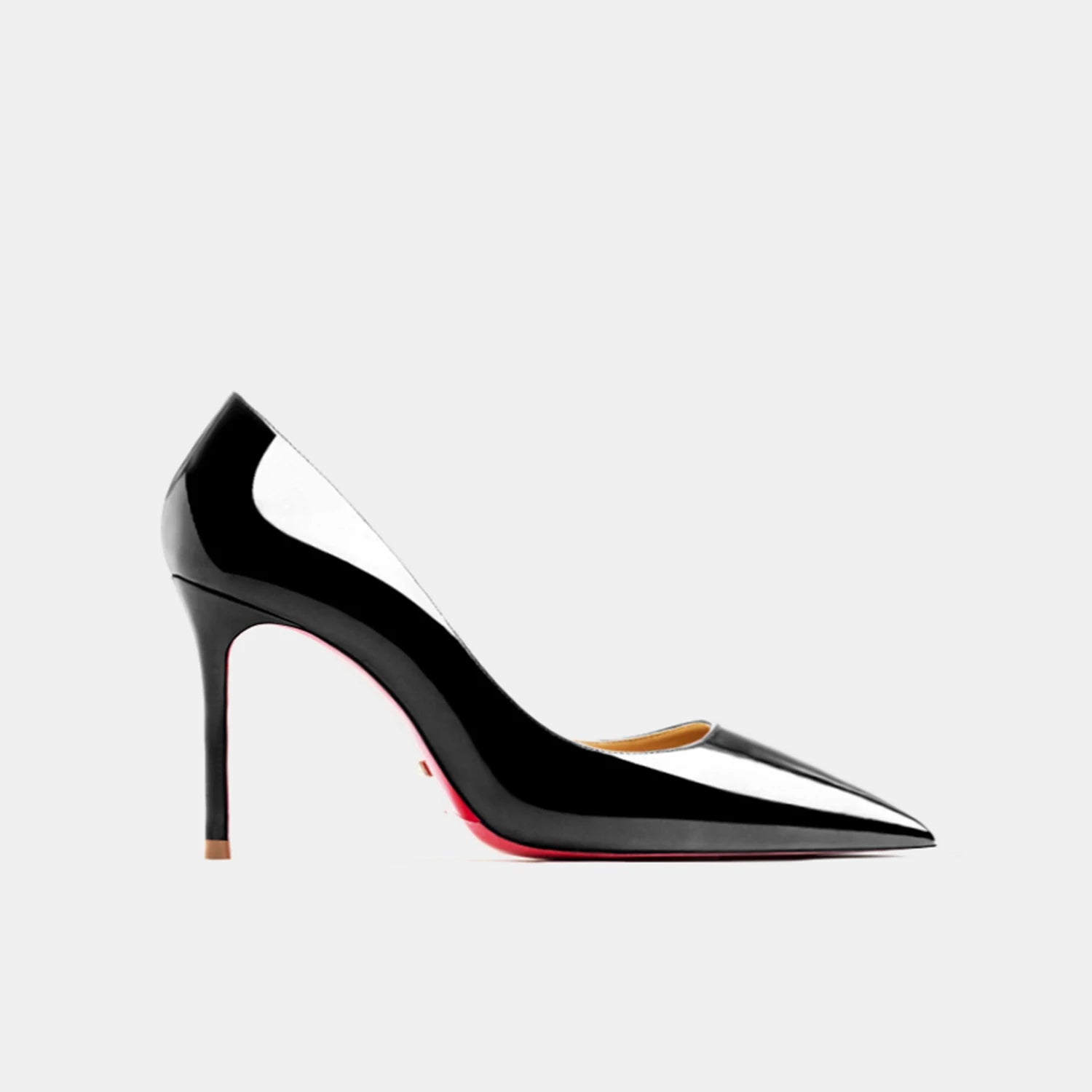 Designer Luxury Brand Stilettos | Sophisticated Red-Bottom Patent Leather Pumps | Elegant "Handmade Classics" Silhouette | "Dignified" Sexy Pointed Toe Party Shoes for Radiant Versatile Styling Luxegan