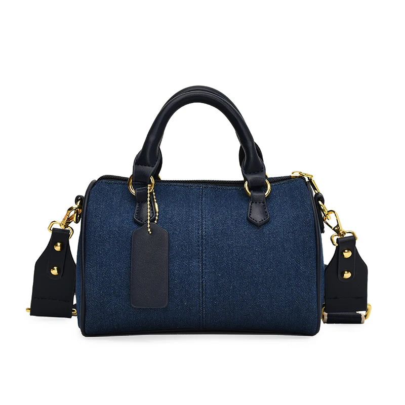Patchwork Colorblock Mini Handbag | Denim Shoulder & Crossbody Bag Luxegan