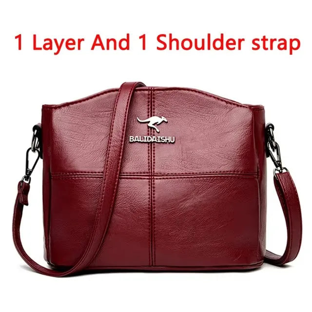 Genuine Soft PU Leather Handbags for Women | Vintage Shoulder Tote Bag & Large Capacity Purse