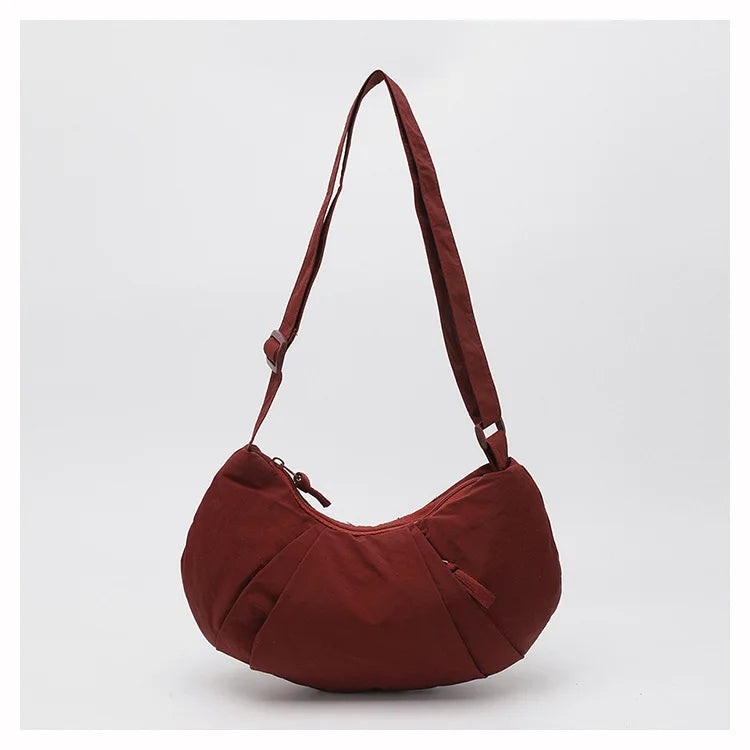 New Large-Capacity Crescent Bag for Women | Trendy Casual Nylon Shoulder & Crossbody Bag (Simple Croissant Style, Commuting) Luxegan