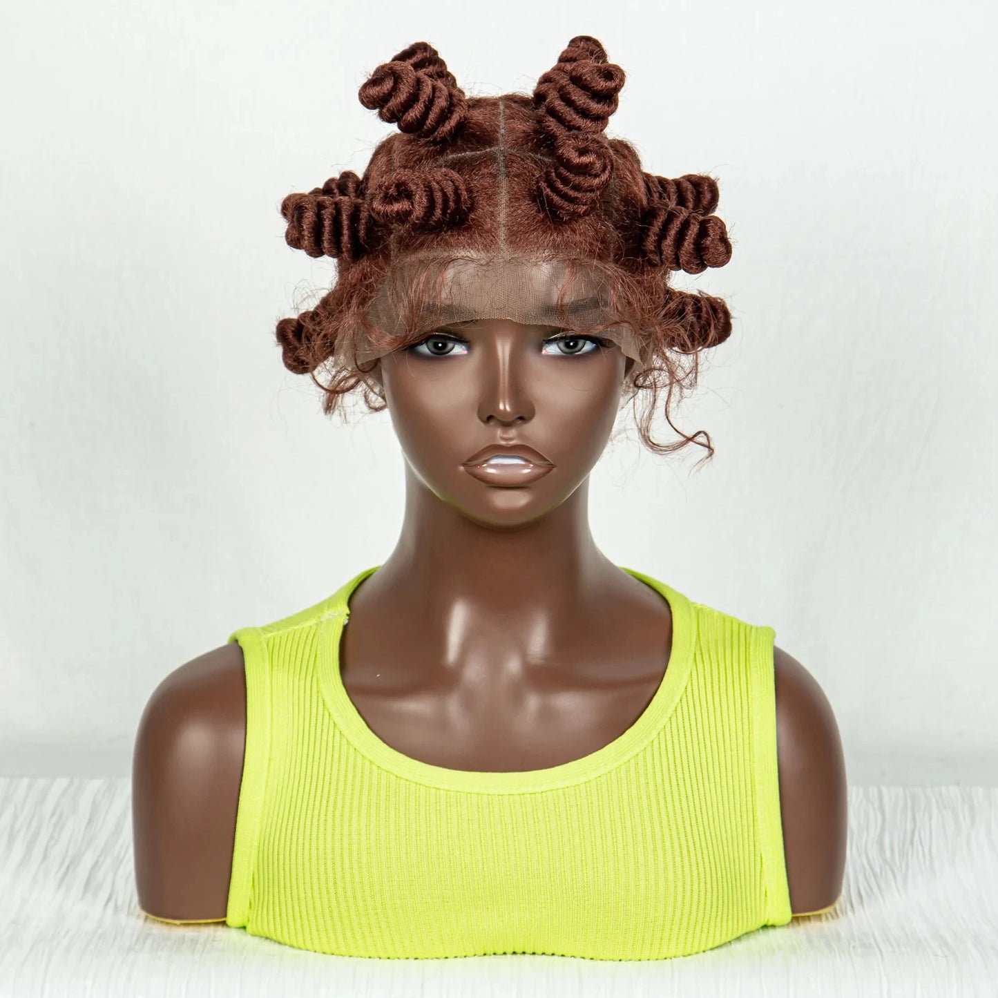 Handmade Knotless Bantu Braids Wig | Full Lace | Colored Braiding Hair Luxegan