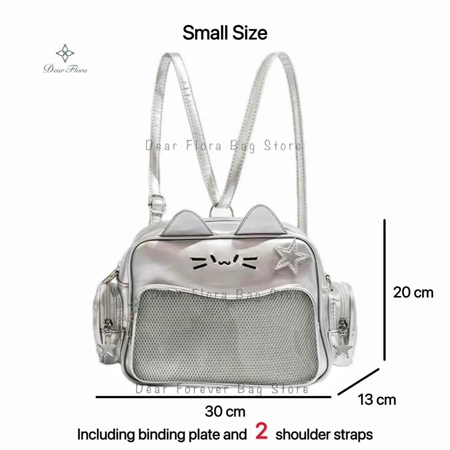 New Y2K Korean Kawaii Cat Ita Bag | Cute Transparent Window PU Shoulder Bag | Harajuku Crossbody & Fashion Backpack for Girls (Model 180) Luxegan
