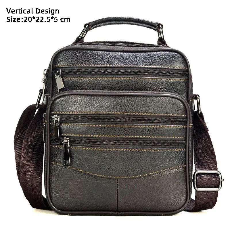 Hot Fashion Men's Genuine Leather Messenger Bag | Luxury Brand Soft Crossbody for Mini Pad & Shoulder Use Luxegan