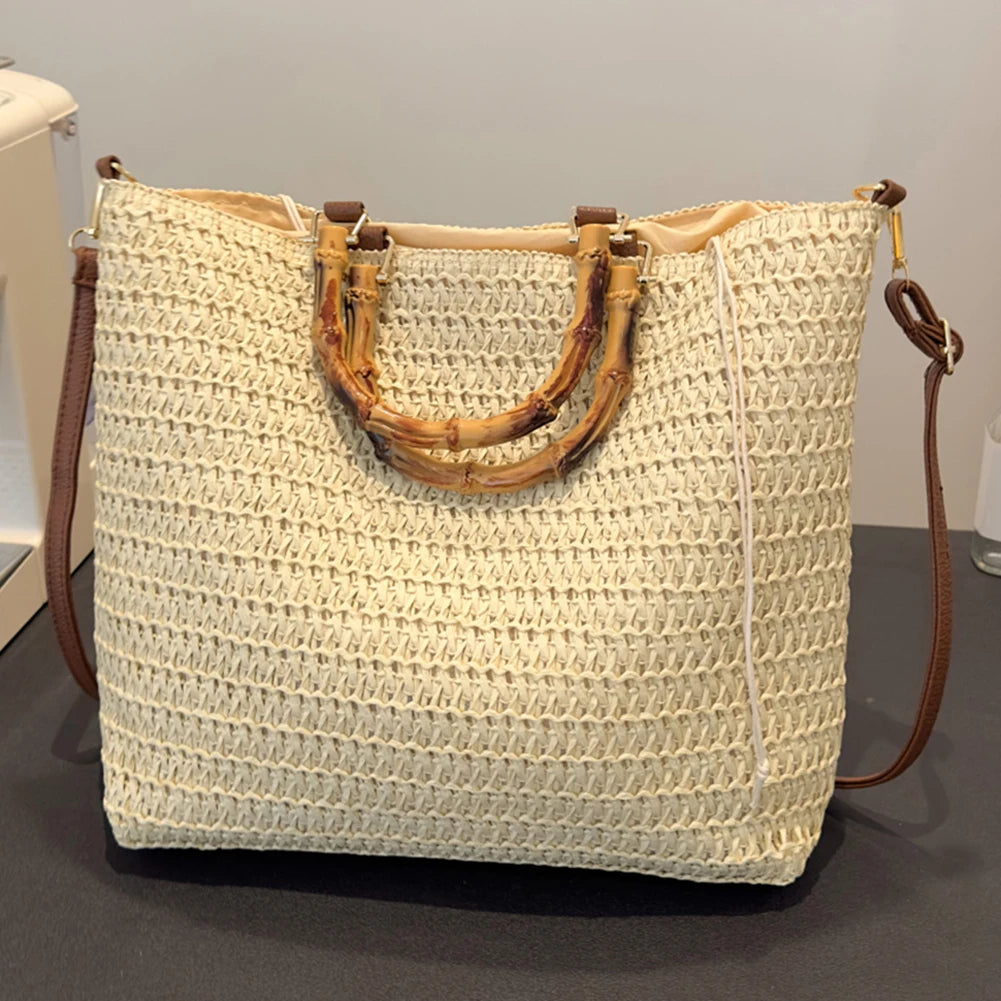 Handmade Straw Tote Bag | Large Capacity Woven Clutch Luxegan