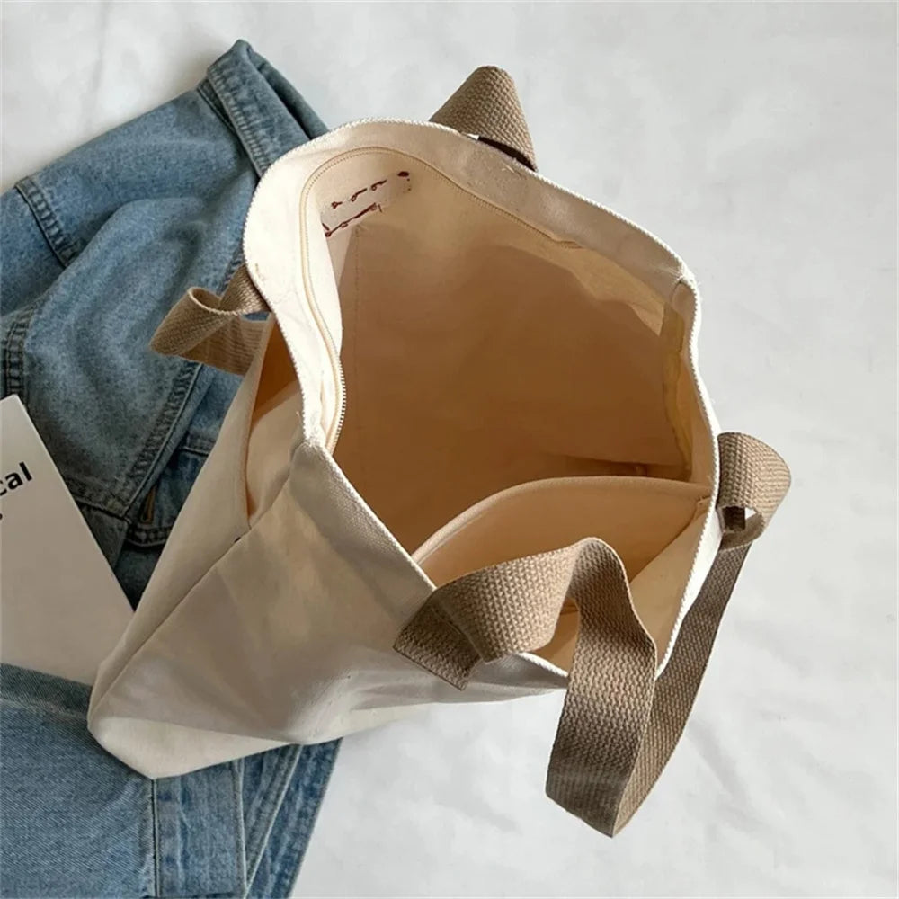 Structured Canvas Commuter Tote | Unisex Large Capacity Handbag Luxegan