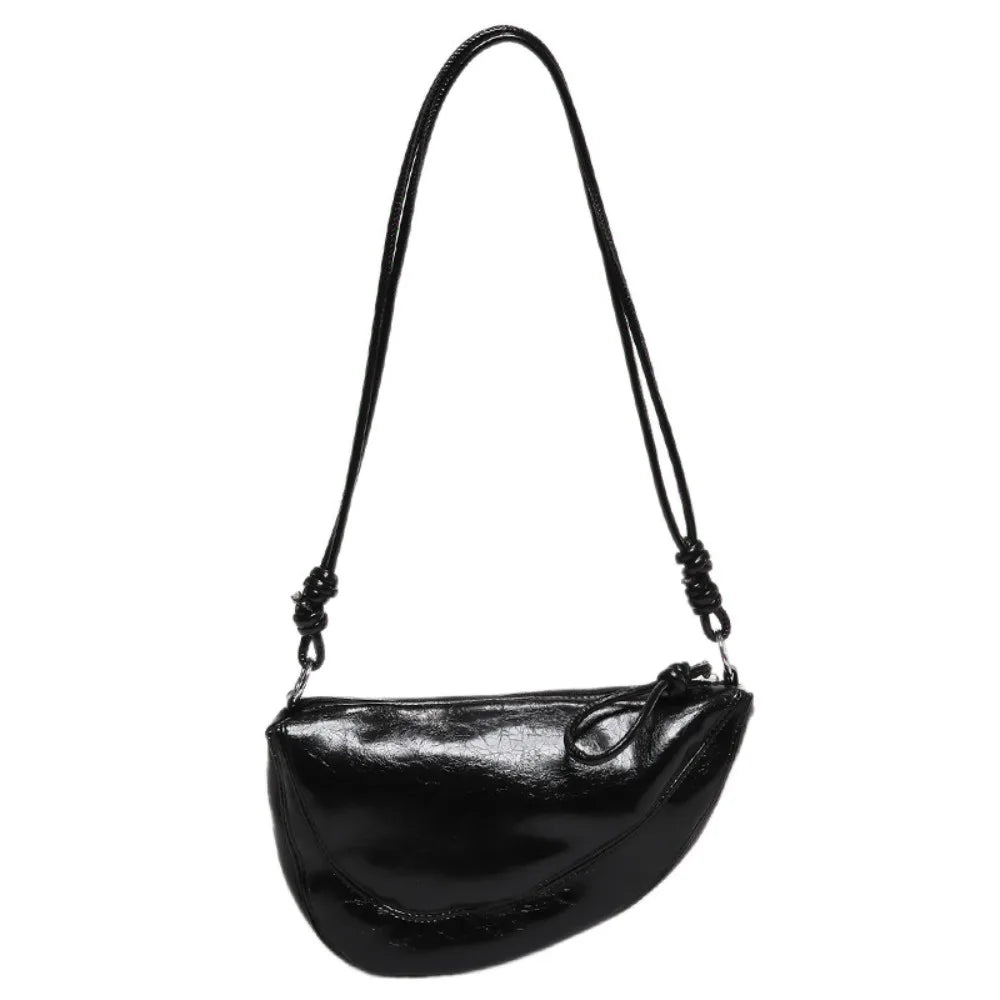 Retro PU Leather Saddle Bag | Solid Color Crossbody Purse Luxegan