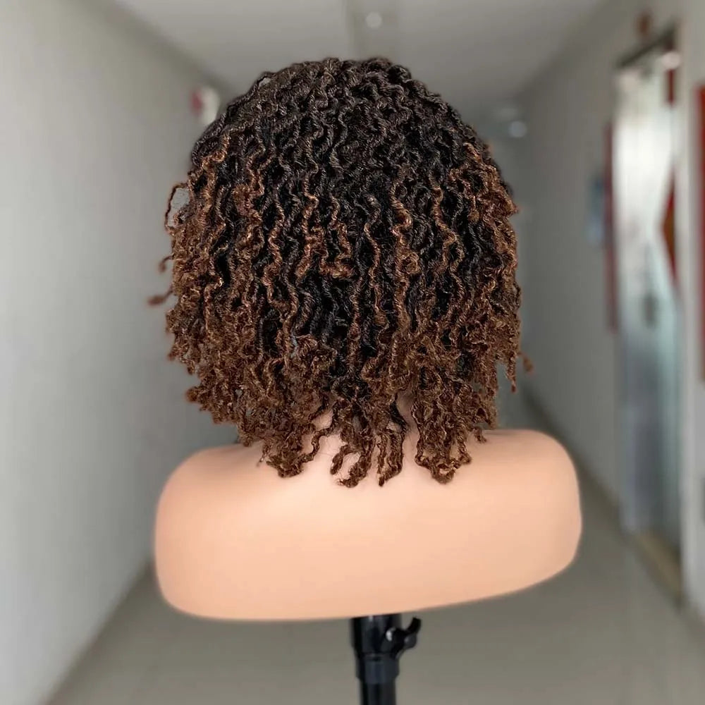 Afro Curly Faux Locs Dreadlock Wig | Crochet Cap | 4 Colours