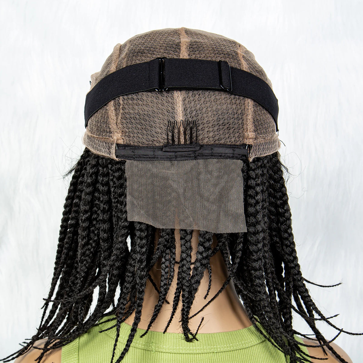 Pelucas trenzadas Bob para mujeres negras Peluca de encaje completo con trenzas estilo cornrow Peluca sintética de encaje frontal con trenzas de caja sin nudos con cabello de bebé
