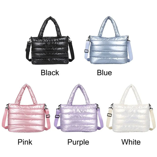 Puffer Tote Bag | Quilted Puffy Handbag & Crossbody Luxegan