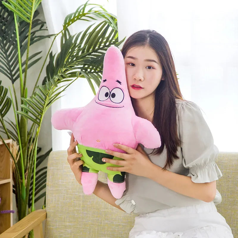 Big Size SpongeBob & Patrick Star Hug Pillow | Sophisticated "Cartoon Anime" Cushion Silhouette | Elegant Handmade Kawaii Room Decor | "Dignified" High-Performance Plush Soft Pillow for Radiant Versatile Styling Luxegan