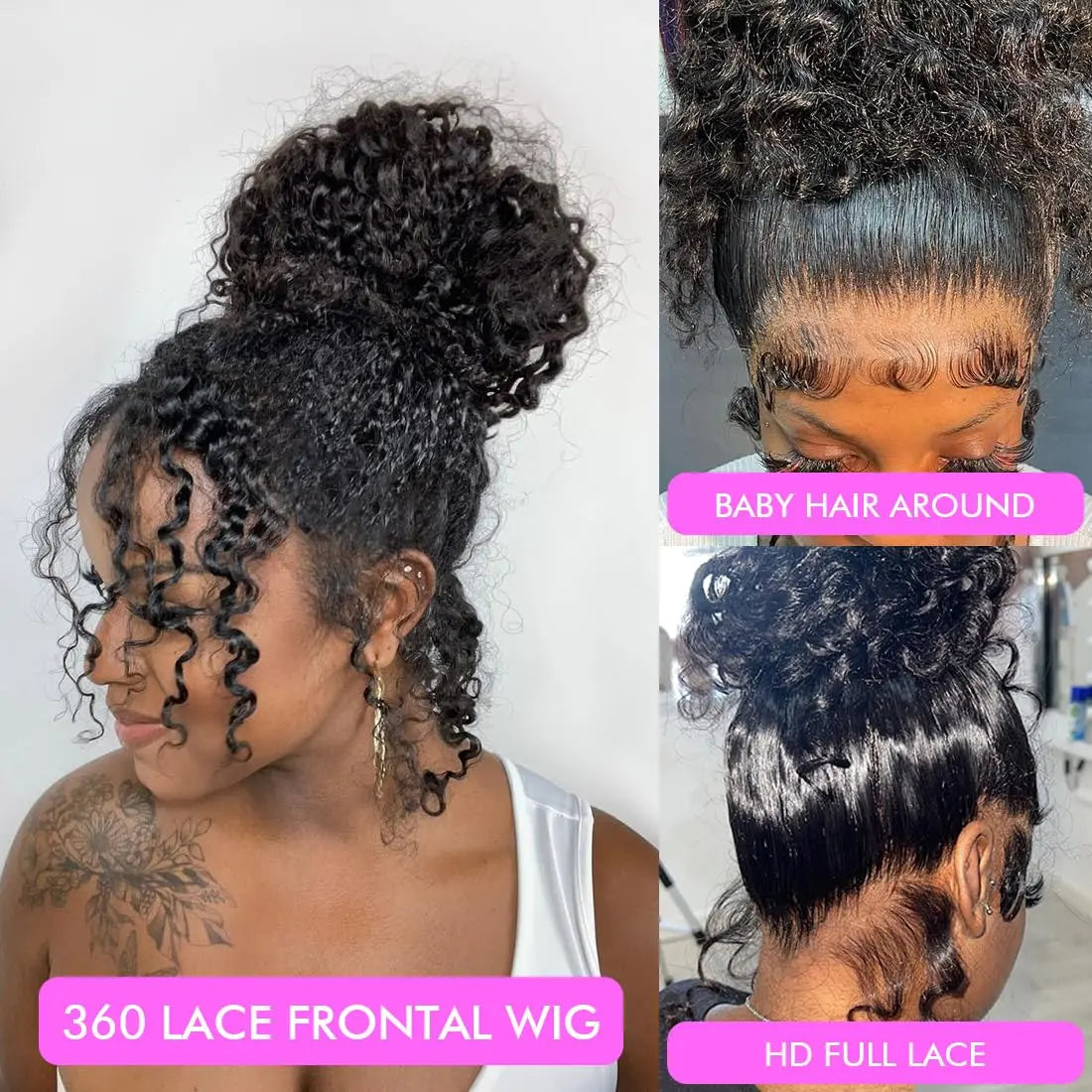Burgundy Deep Wave Frontal Wig | Sophisticated 360 Full HD Lace Silhouette | Elegant 250% High - view 9