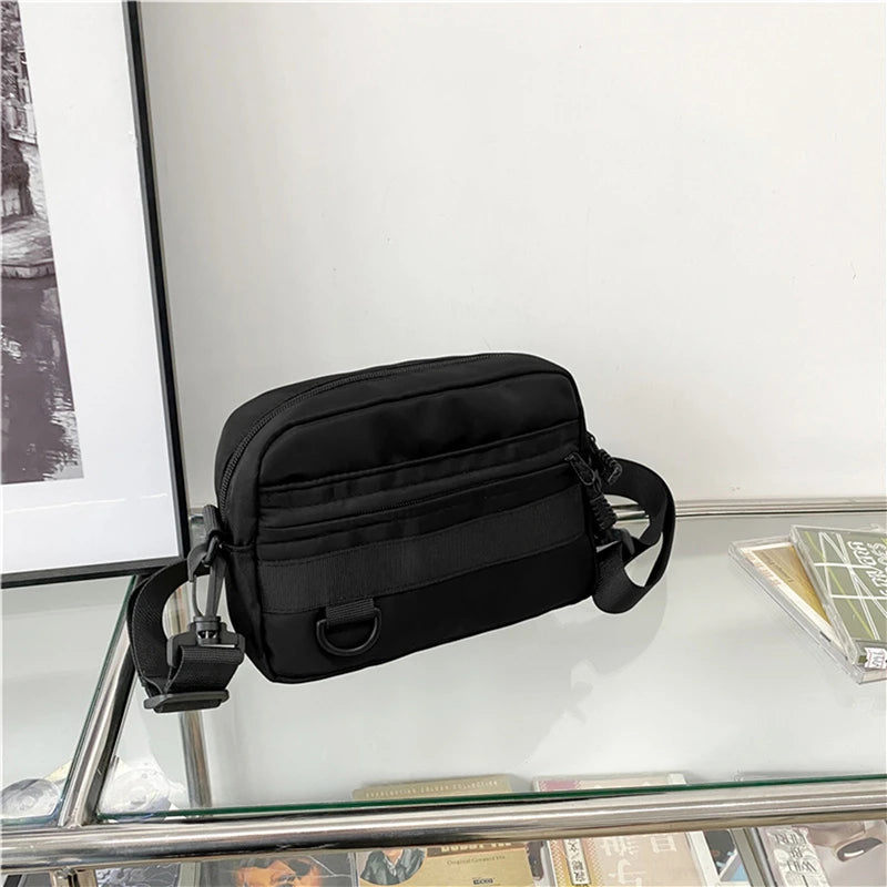 Soft Nylon Casual Messenger Bag | Solid Color Unisex Crossbody Luxegan