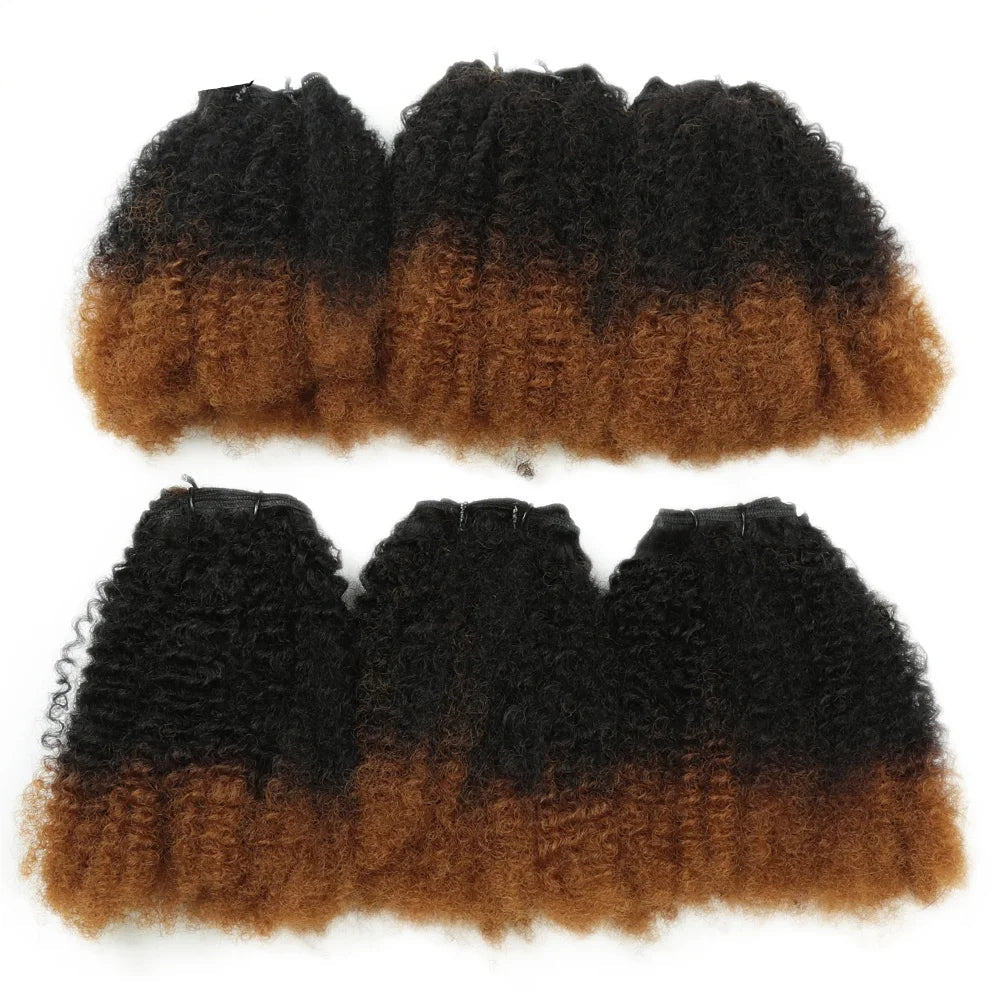 Afro Kinky Curly Synthetic Weft Hair Extensions – Sew In Luxegan