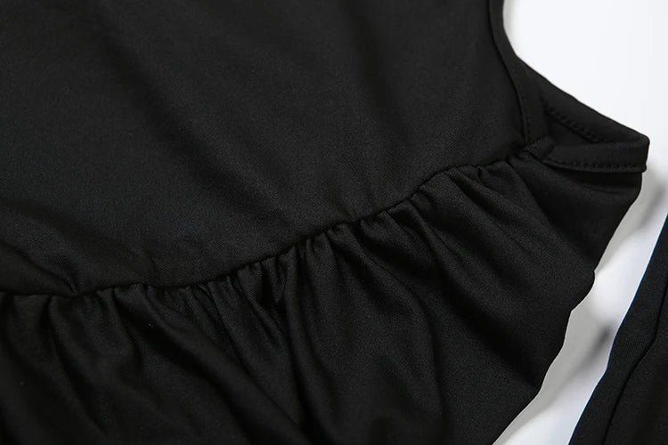 Sisterlinda Ruched Elegant Dress Women Autumn Turtleneck Full Sleeve Hollow Waistless Backless Street Sexy Fashion Mini Bodycon