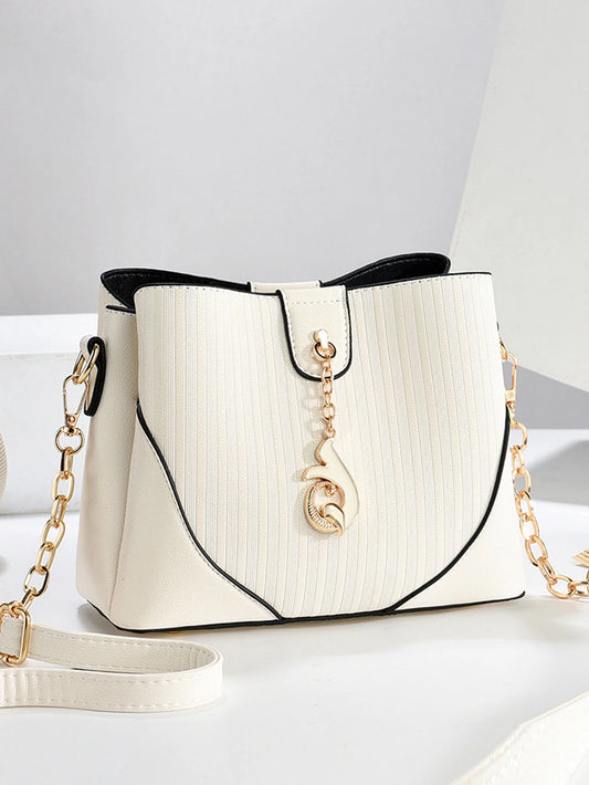 Fashionable Bucket Bag | Simple Style PU Leather Handbag & Large Capacity Crossbody Bag Luxegan
