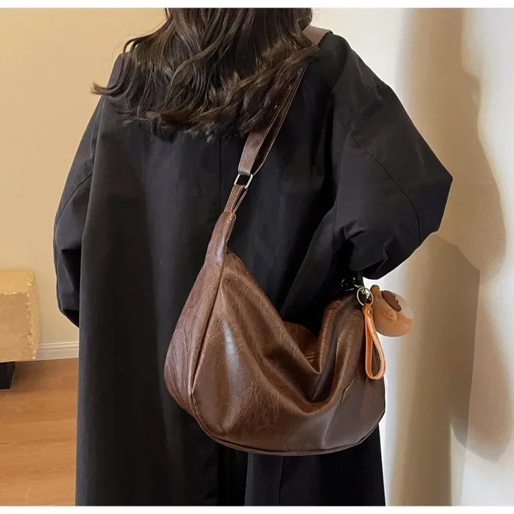 New Trendy Women's Crossbody Bag | Retro PU Leather Dumpling Shoulder Bag & Lightweight Tote Bag Luxegan
