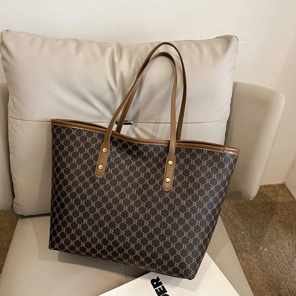 Classic Design Baguette Tote | Large Capacity Commuting Handbag Luxegan