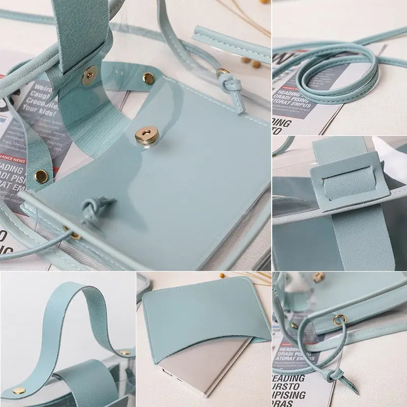 Women's Transparent Square Sling Bag | Cool PVC Shoulder & Messenger Bag Luxegan