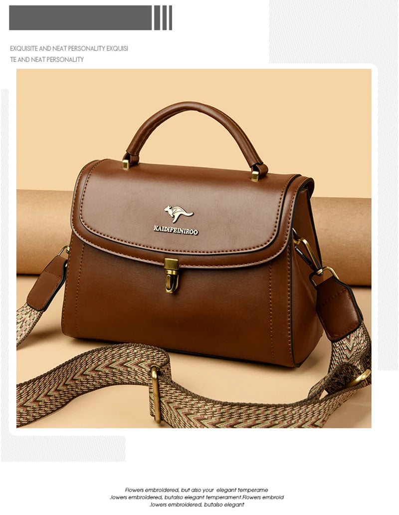 High Quality Leather Shoulder Crossbody Bags for Women 2024 Ladies Luxury Designer Fashion Handbags Female Messenger Sac A Main