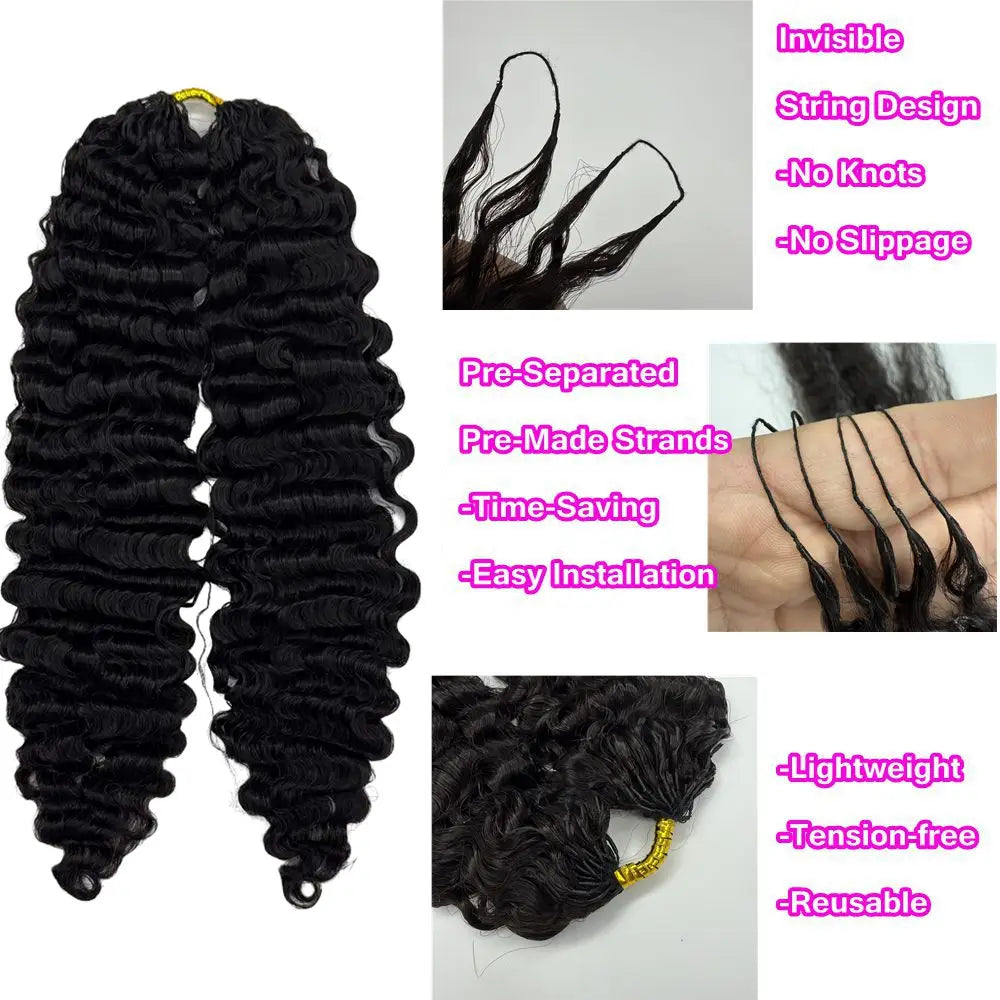 Deep Wave Crochet Braids | 12–24 Inch Hair Extensions Luxegan