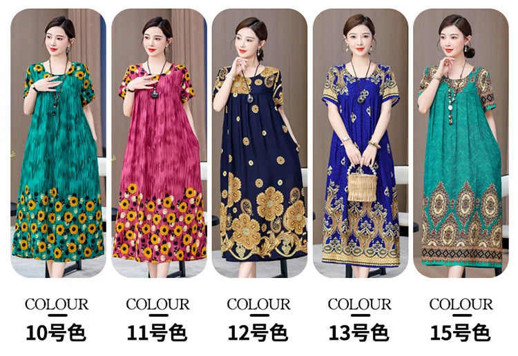New 2025 Women Dress Female Casual short Sleeve cotton Dresses loose solid Vintage Sweet Clothing Vestidos  vestido verano