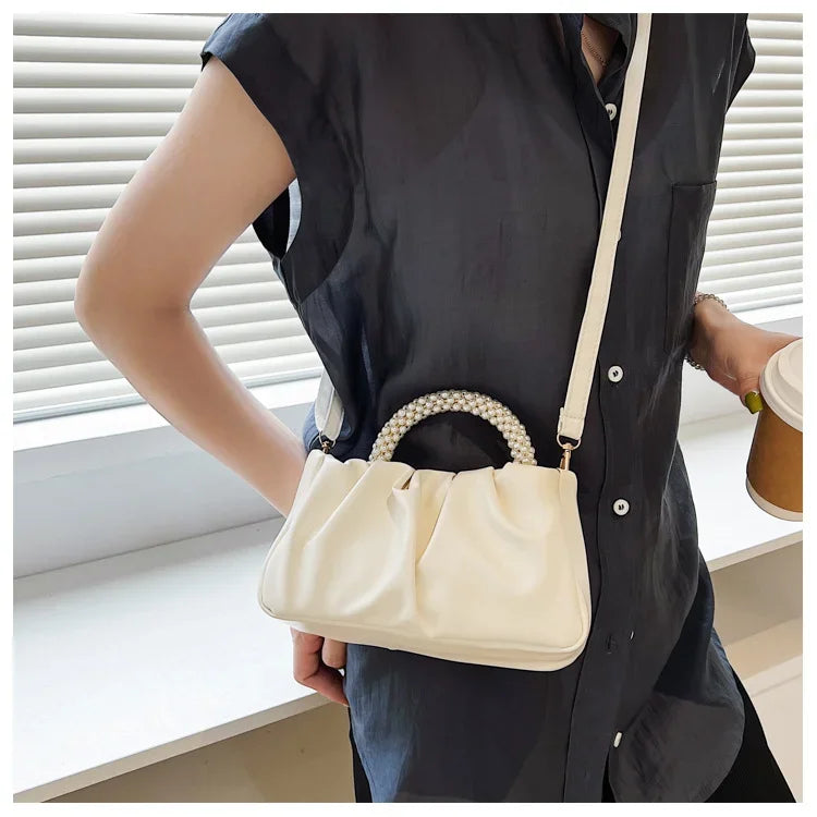 Women's Cloud Bag | New Fashionable Soft Solid-Color PU Leather Single-Shoulder & Crossbody Bag (Simple & Stylish) Luxegan