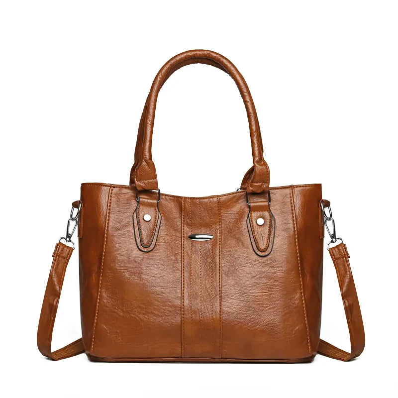 New Soft Leather Tote | Sophisticated Luxury Designer Shoulder Bag | Elegant Large-Capacity Commute Purse | "Dignified" Soft Vintage Handbag for Versatile Styling Luxegan
