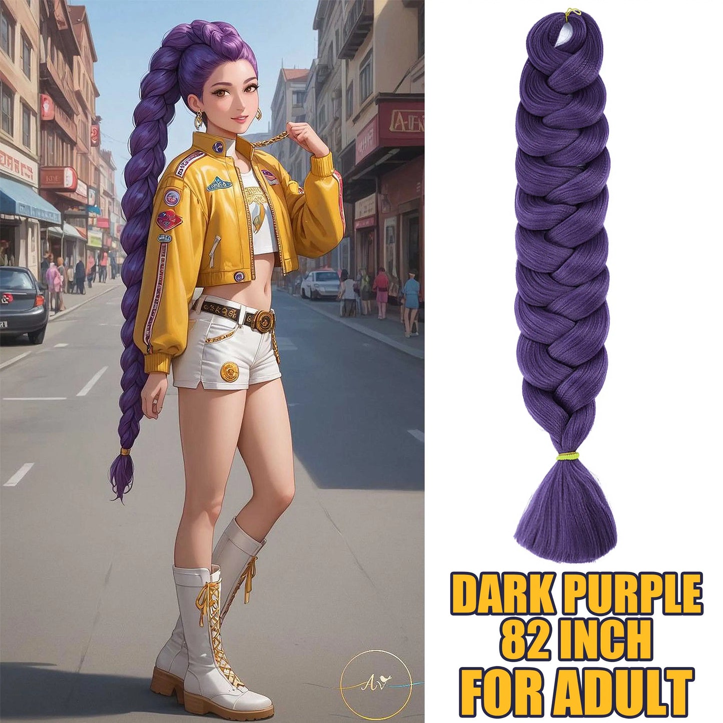 82-Inch XP Crochet Jumbo Braiding Hair – Pre-Stretched Kanekalon | Kinky Straight | 30 Colors | 1 - view 22