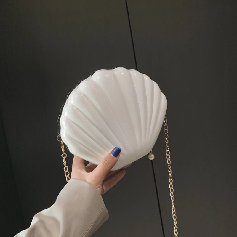 PVC Sequined Shell Crossbody Bag | Cute Chain Shoulder & Phone Money Pouch Luxegan