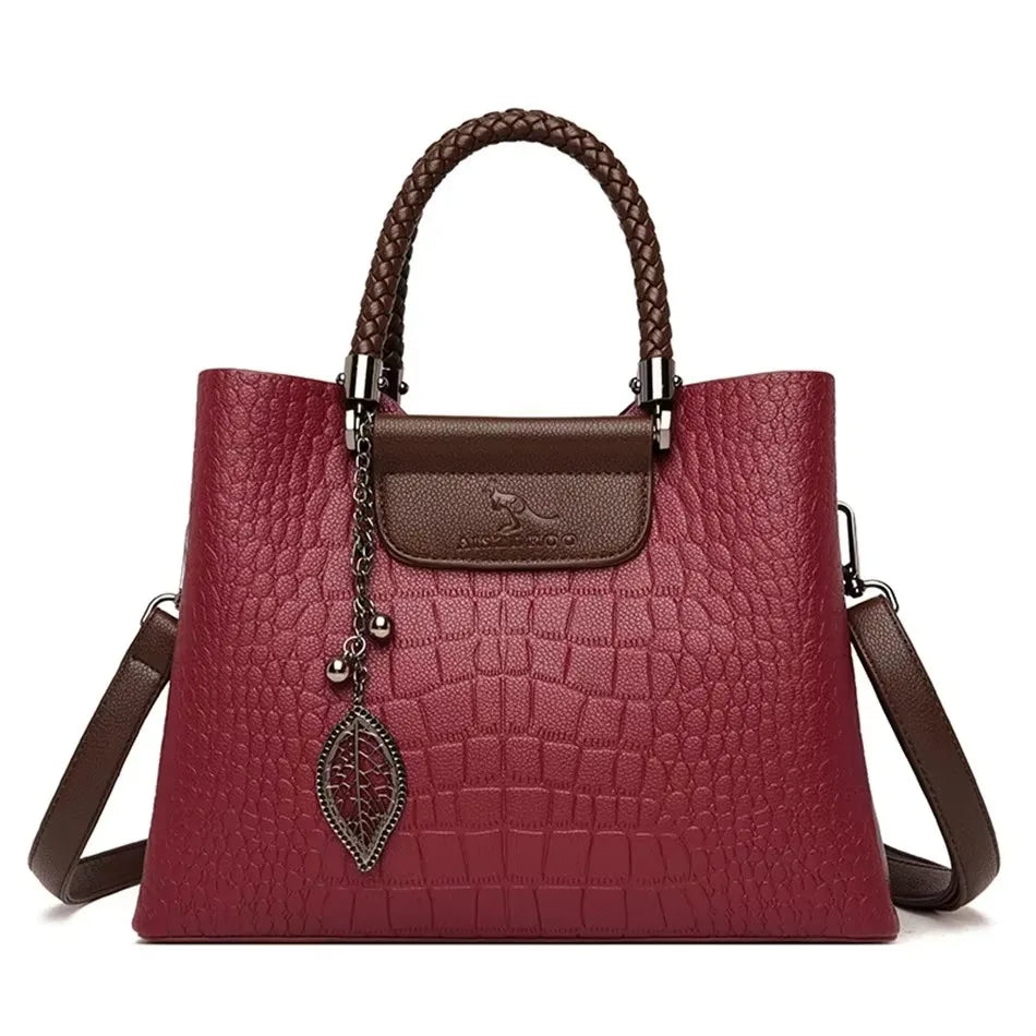 Luxury Handbag Fashion Print Large Capacity Soft Leather Women Shoulder Crossbody Bag | Leisure Designer Ladies Purses and Handbag Luxegan