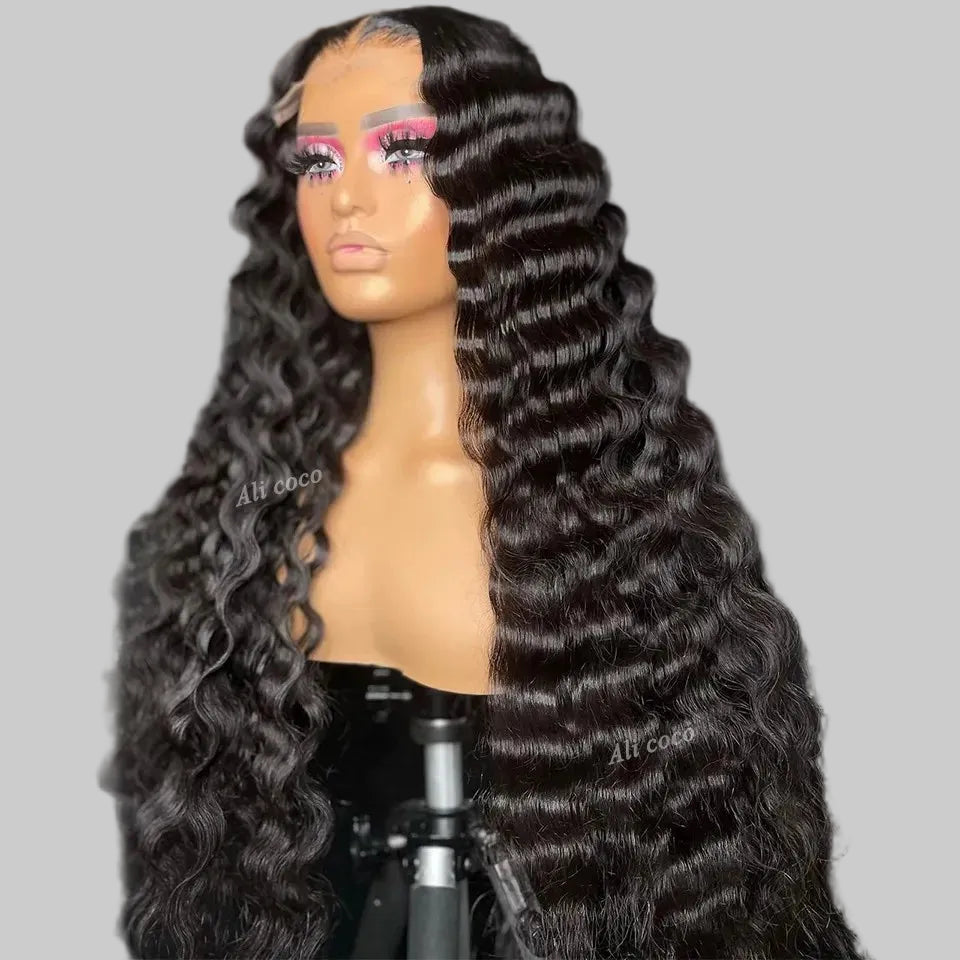 Blonde Brown Deep Wave Wig | Sophisticated 13x6 HD Transparent Lace Frontal | Elegant "Full Cuticle" Brazilian Human Hair | "Dignified" 34–36 Inch 200% Density Remy Wig for Radiant Versatile Styling Luxegan