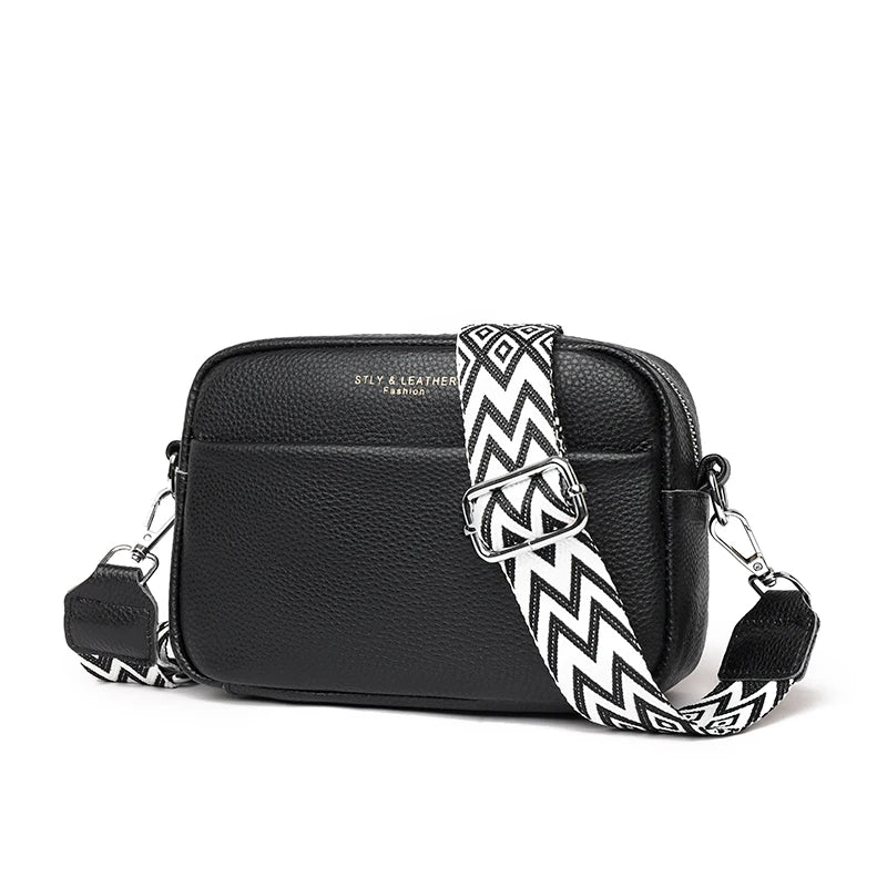 High Quality Genuine Leather Women's Crossbody & Shoulder Bag | Luxury Solid Color Cow Leather Handbag (Female Messenger Tote Sac) Luxegan