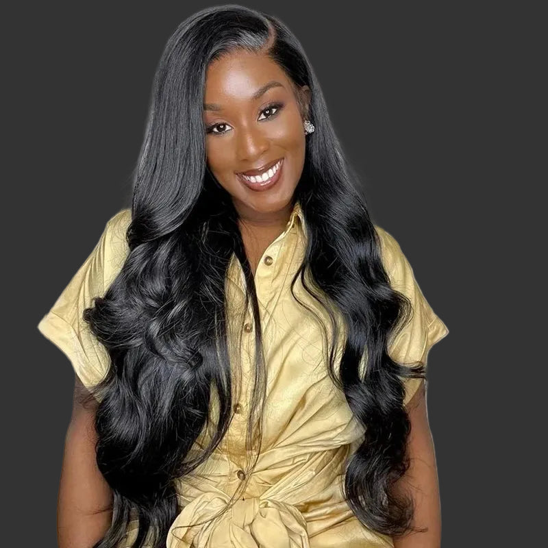 Platinum Blonde & Gray Highlight Body Wave HD Lace Wig | Sophisticated 13x4 Frontal & 5x7 Closure | Elegant "Peruvian Remy" 26-40 Inch Length | "Dignified" High-Density Human Hair for Radiant Versatile Styling Luxegan