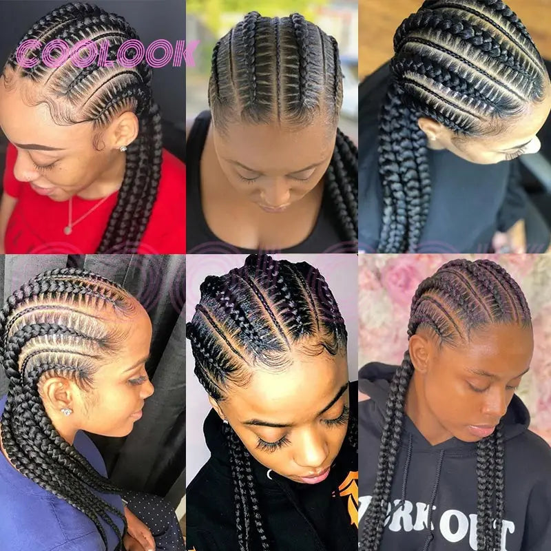 20-36 Inch Jumbo Box Cornrow Faux Locs Wig | Full Lace