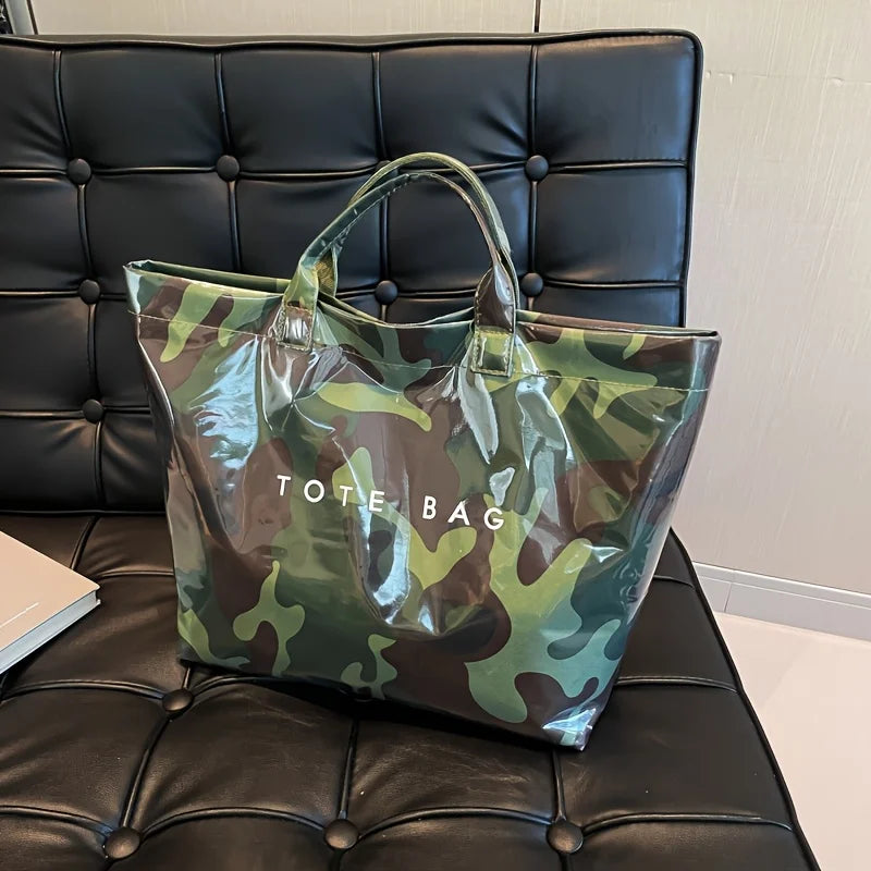 New Fashionable PVC High-end Handbag | Versatile Niche Design Large Capacity Tote Bag for Work & Commuting Luxegan