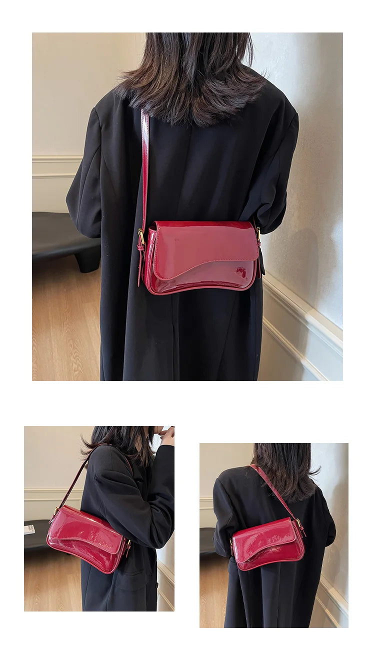 Elegant Solid Saddle Bag | Versatile Shoulder & Crossbody Purse Luxegan
